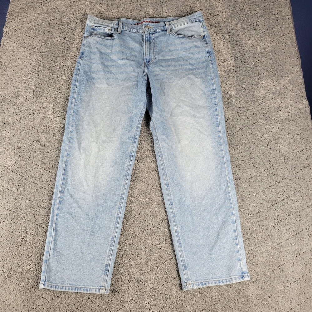 Lucky Brand Jeans Womens 14 Blue Relaxed Straight High Rise Faded Stretch Denim